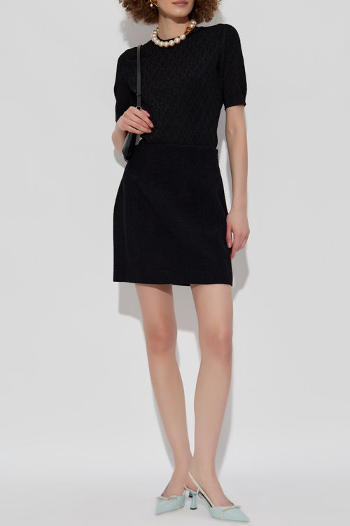 Tweed Skirt, Women's, Black