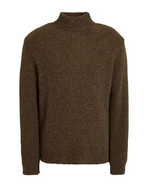 Man Turtleneck Dark green Size L Merino Wool, Polyamide