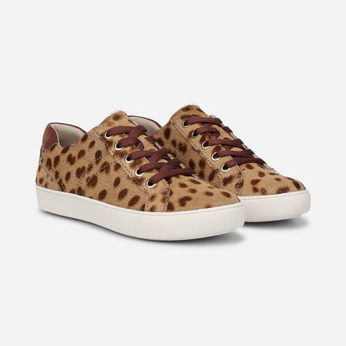 Morrison Sneaker Shoes, Spotted Leopard Print Fur Leather
