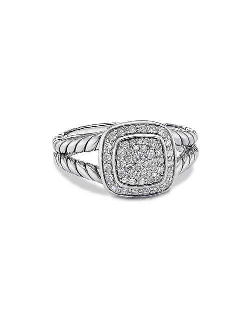 Sterling Silver Petite Albion Diamond Pave Ring