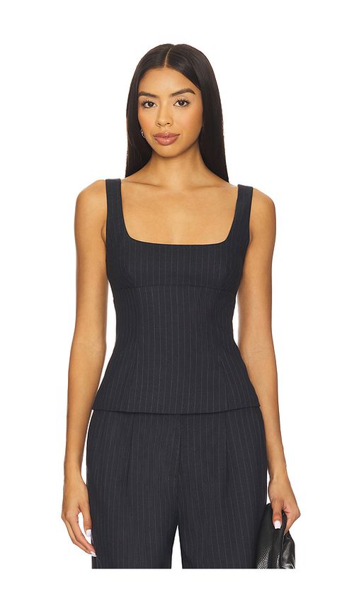 Lovers and Friends Denise Top in Navy Pinstripe. XS also in L, M, S