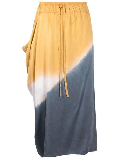 Tie-dye print silk skirt - Yellow