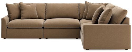Whitehaven 4-Piece Velvet Modular L-Shaped Sectional, Sable