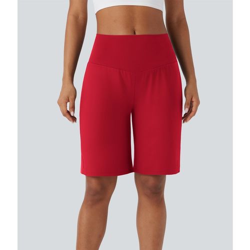 Halara SoftlyZero™ Airy High Waisted Pockets InstantCool Yoga Bermuda Shorts - Salsa