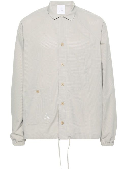 Perforated checked shirt - Neutrals