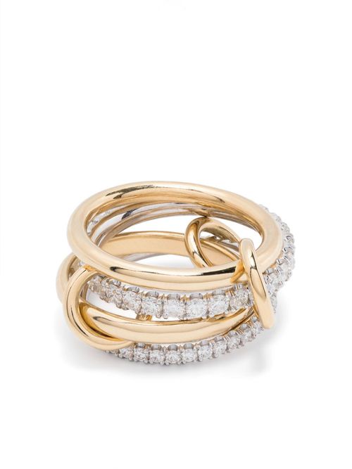18kt gold Halley diamond linked ring - Silver