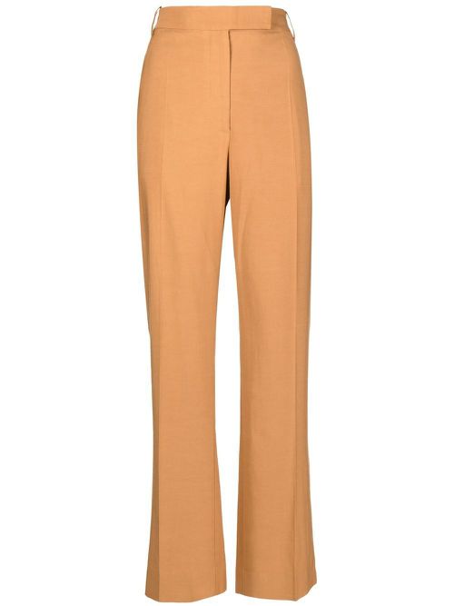Straight-leg design trousers - Brown