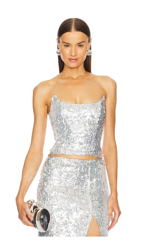 Michael Costello OBERTEIL SEONA in Metallic Silver. Größe XS. Also in M
