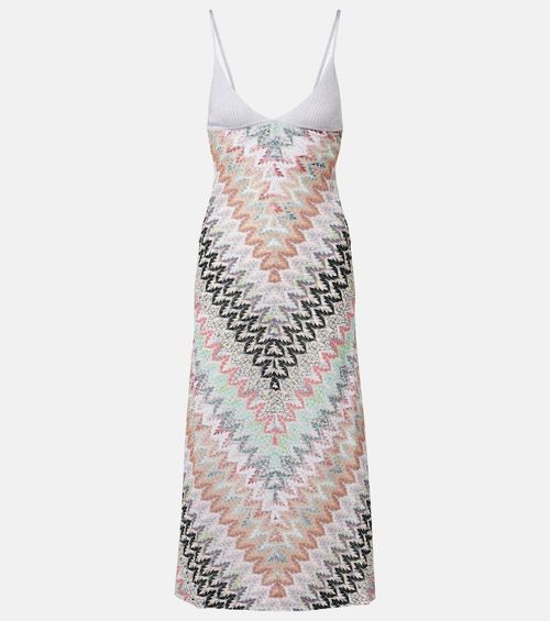 Zigzag lamé midi dress