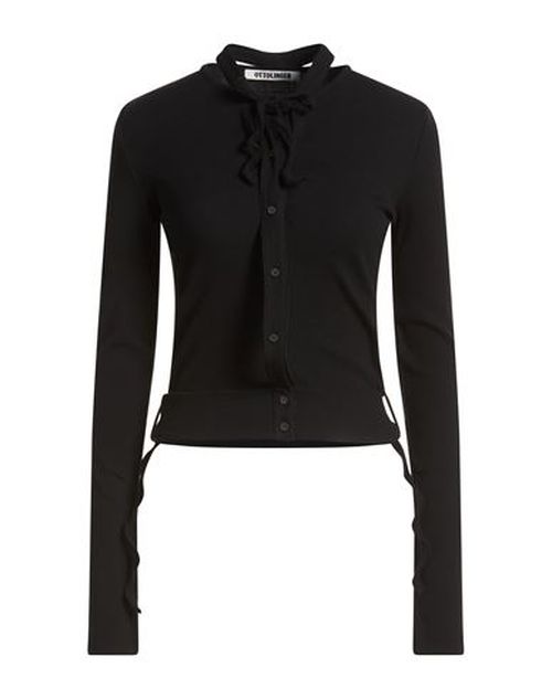 Woman Cardigan Black Size L Organic cotton, Elastane