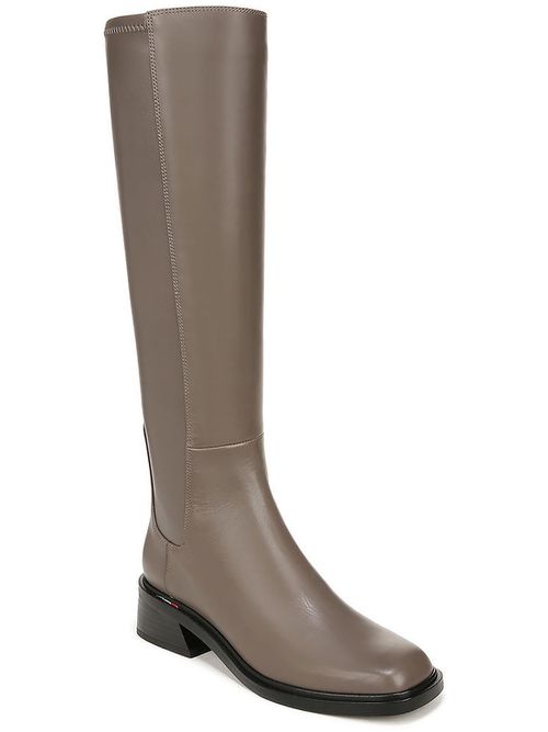 Giselle Womens Leather Square Toe Knee-High Boots