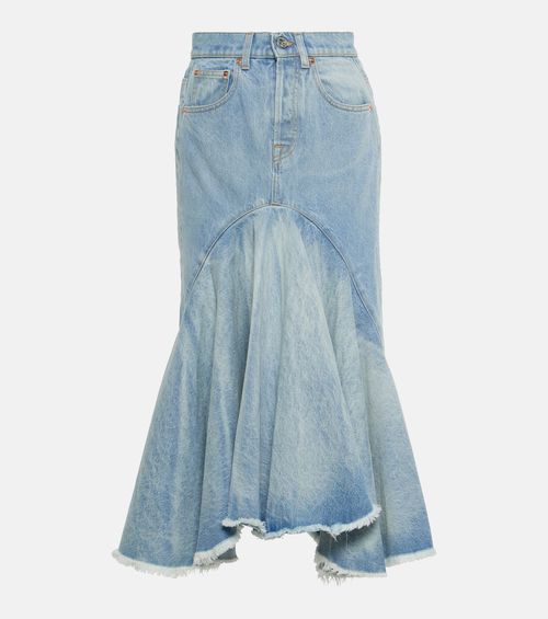 Denim midi skirt