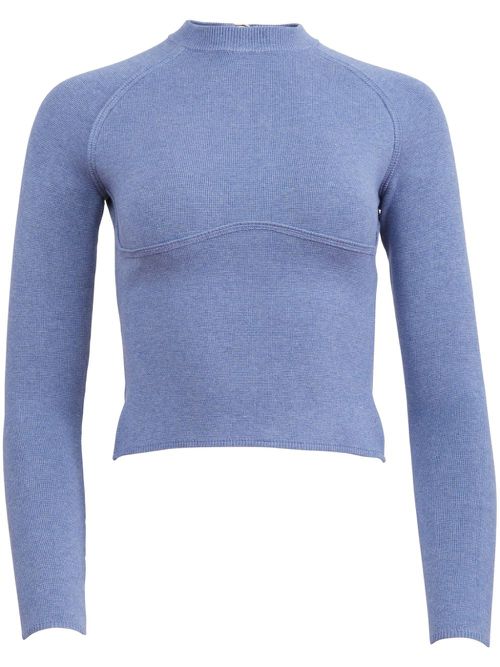 Seam-detail sweater - Blue