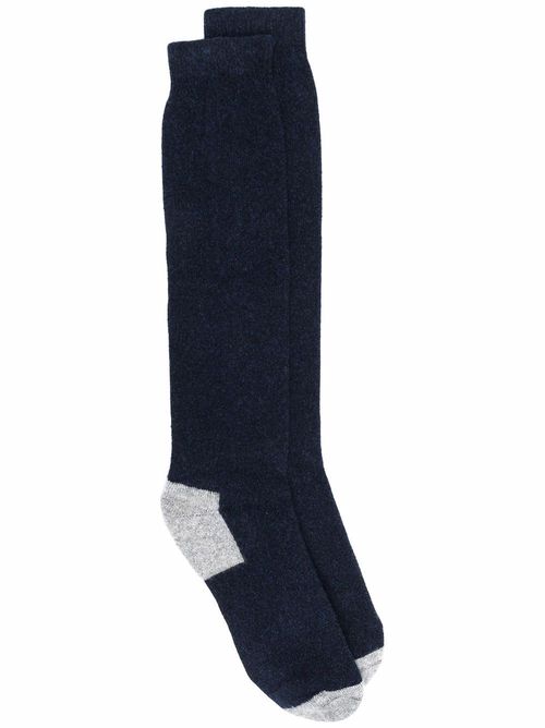 Contrasting-panel socks - Blue