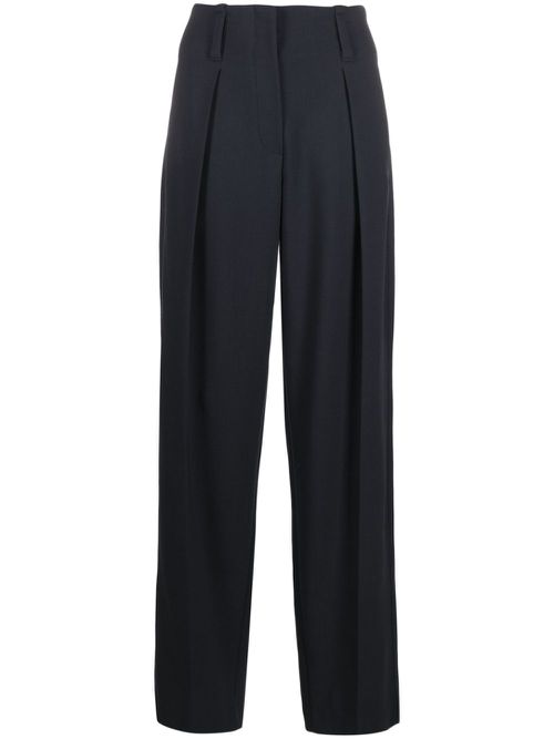 High-waist pleated trousers - Blue