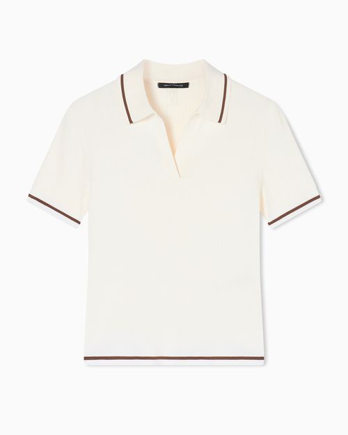 V-neck polo shirt with contrasting trim