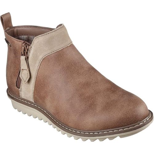 Skechers Womens Arch Fit Ankle Boots with Side Zipper in Mushroom - Brown