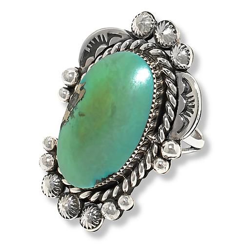 Chaco Canyon Campitos Turquoise Oval Stone Solitaire Ring