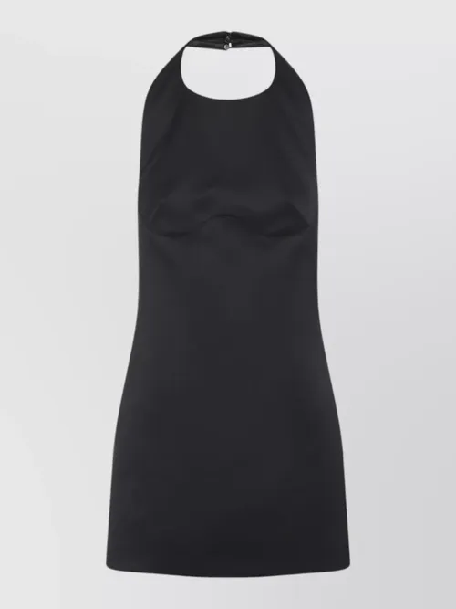 Elisabetta Franchi - halter neck satin mini dress chain back
