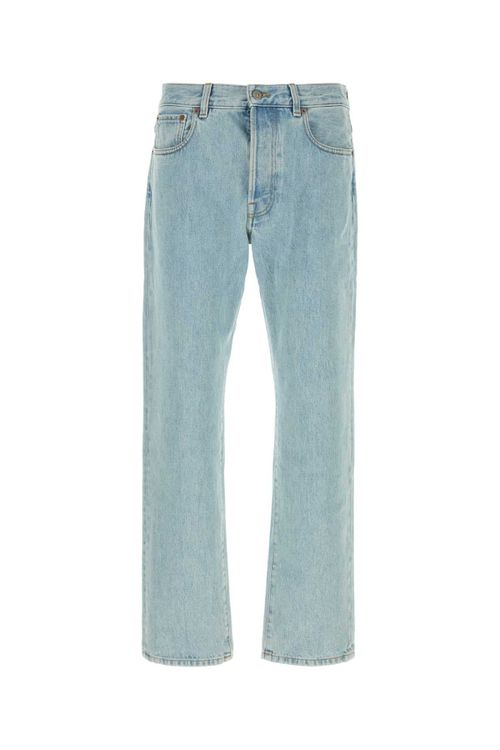 Light-Wash Cotton Denim Jeans — Blue