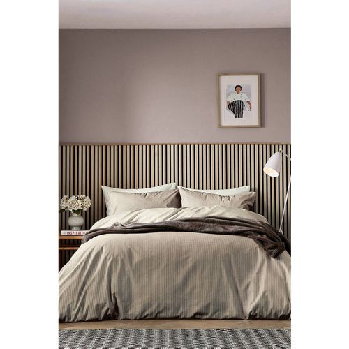 Helena Springfield 'twill Stripe' Duvet Cover Set In Chocolate