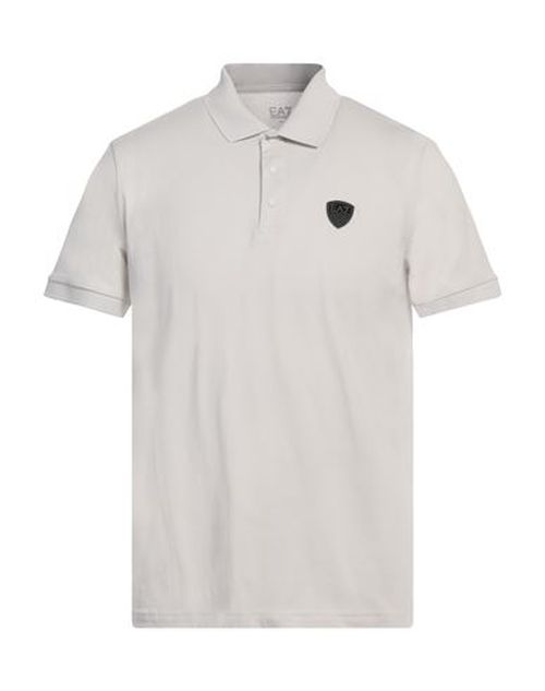 Ea7 Man Polo shirt Light grey Size XXL Cotton