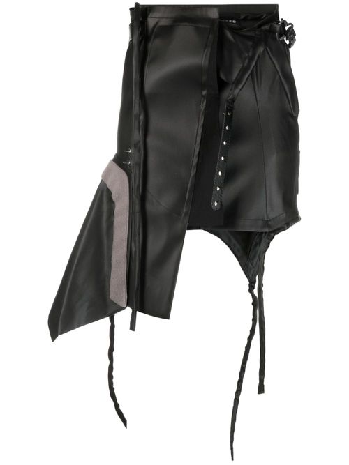 Biker asymmetric skirt - Black