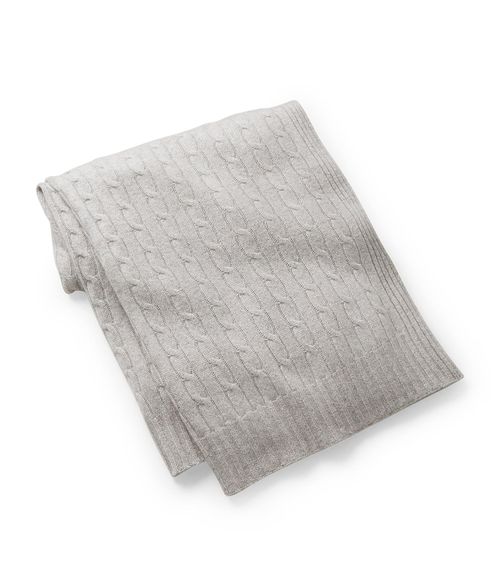 Cashmere Cable-Knit Throw