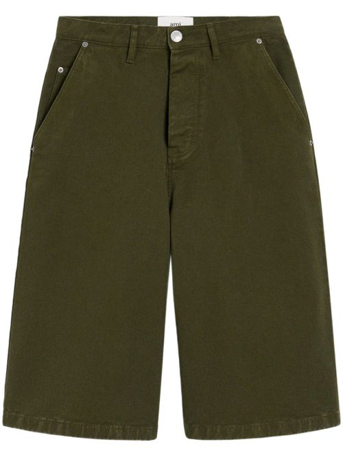 Wide-leg Bermuda shorts - Green