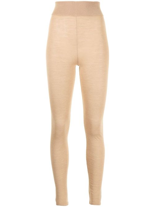 Tonya cashmere-knit leggings - Brown