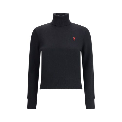 Merino Wool Turtleneck Sweater — Black