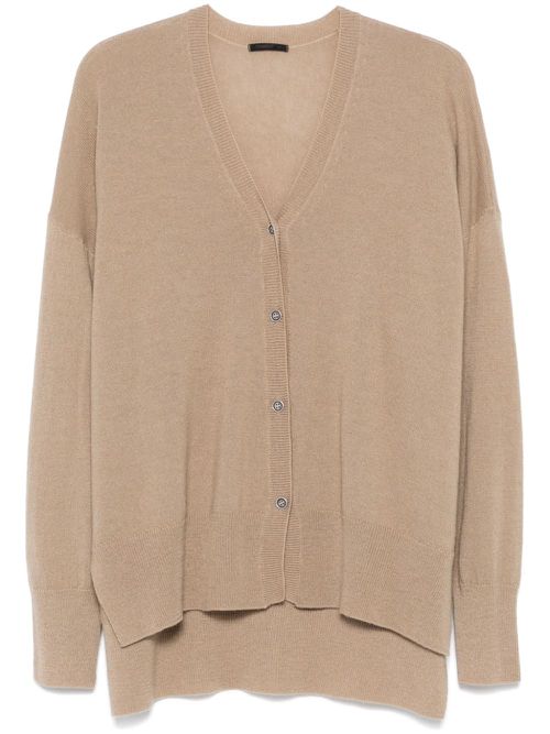 Fine-knit cardigan - Brown