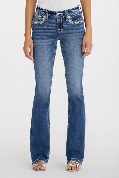 "Brione Border Bootcut Jeans