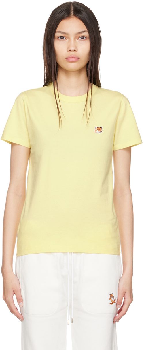 메종키츠네 여성 옐로우 폭스헤드 티셔츠