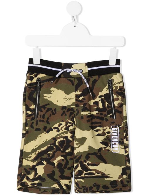 Camouflage track shorts - Green