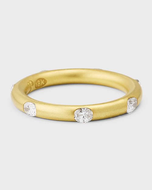18K Yellow Gold Diamond Stack Ring