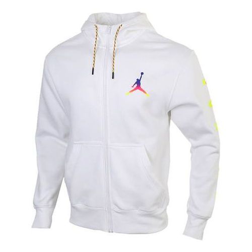 Air Sports Fleece Lined Hooded Jacket Men's White