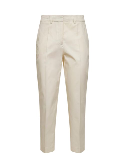 Stretch Cotton Chino Trousers — Ivory