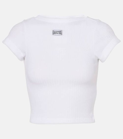 Jean Paul Gaultier Logo cotton jersey crop top