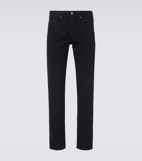 Mid-rise straight jeans