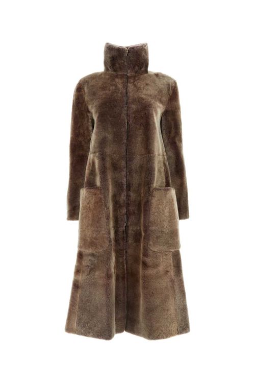 Shearling Coat — Brown