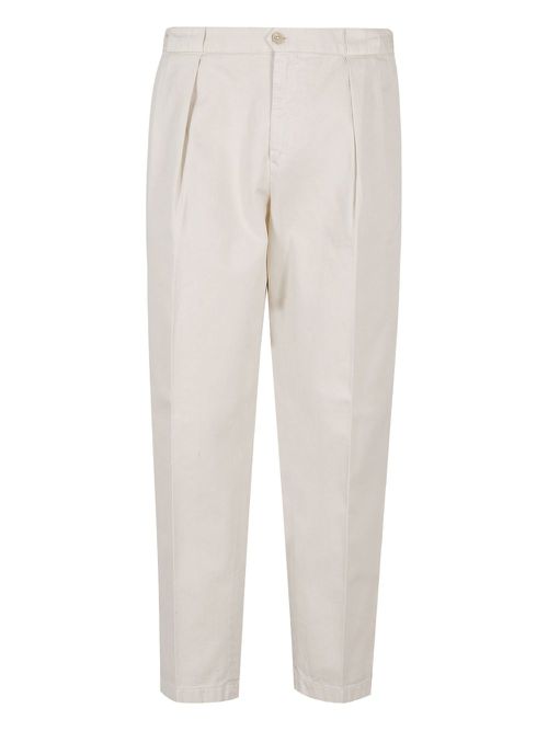 Pleat-detailing trousers - White