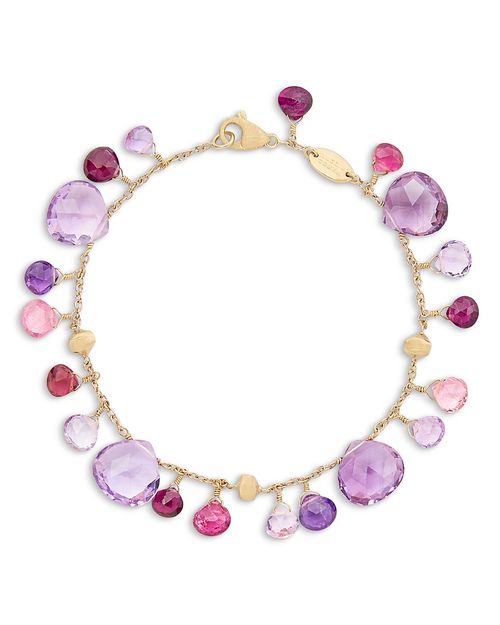 18K Yellow Gold Paradise Multi Gemstone Dangle Bracelet