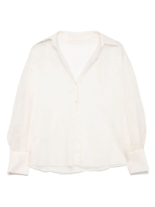 Silk long sleeves shirt - White