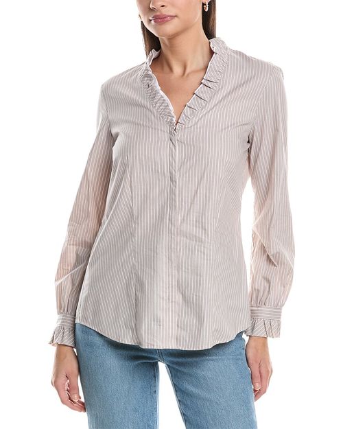 Ruffle Button Down Shirt