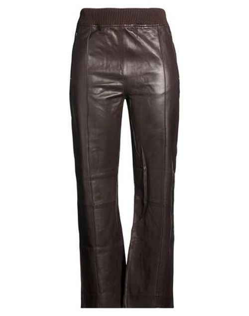 Woman Pants Chocolate brown Size 10 Leather