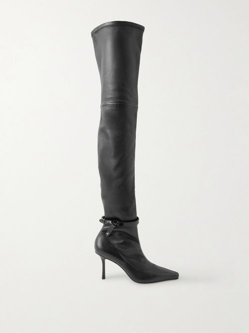 Camie 85 Belted Leather Over-the-knee Boots - Black