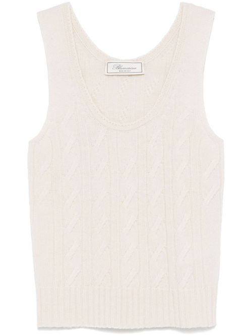Cable-knit tank top - Neutrals