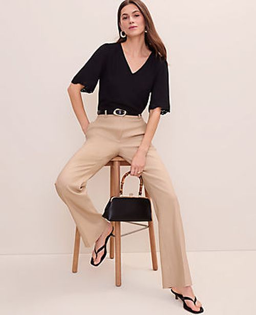 Ann Taylor The High Rise Trouser in Linen Blend