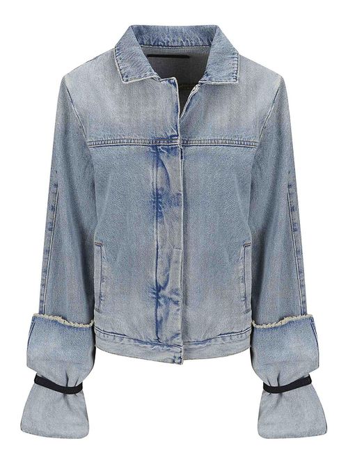 Folded Elasticated Sleeve Denim Jacket